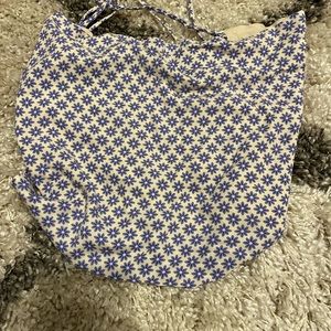 Island gypsy open tie up back shirt